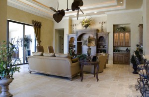 antique light travertine tile