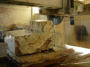 Travertine Being Processed Into Tile