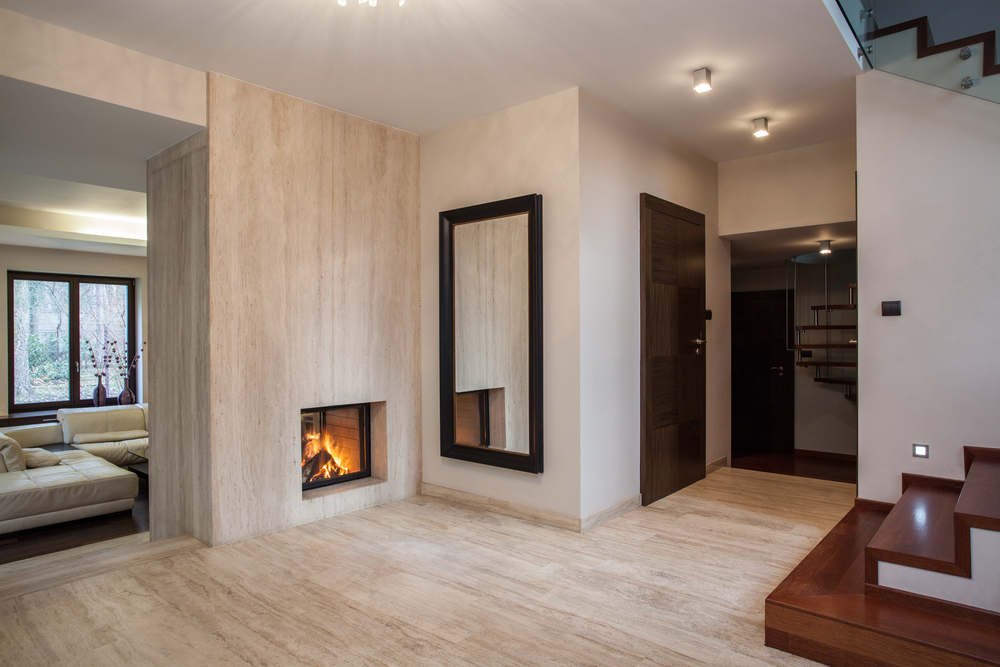 travertine-living-room-with-modern-fireplace